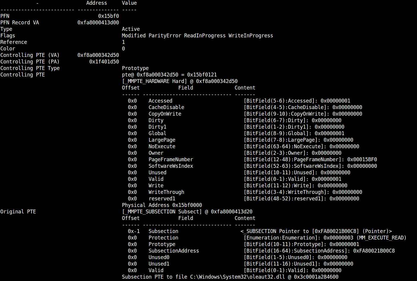 rekall and the windows pfn database 10