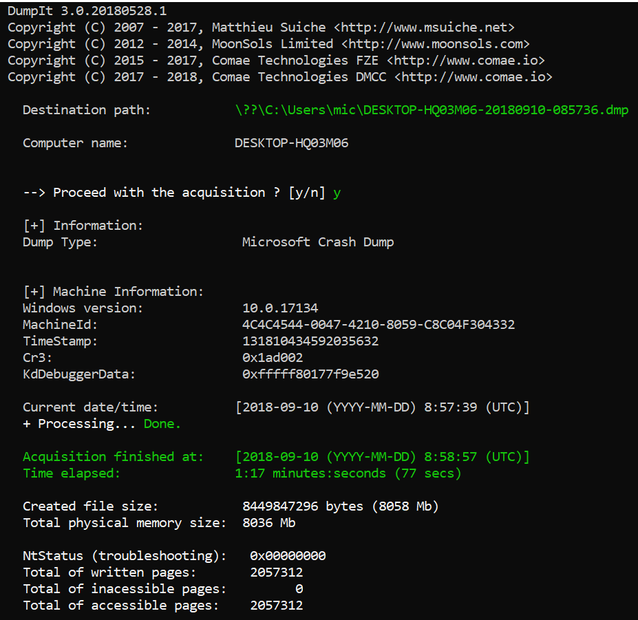 virtual secure mode and memory acquisition 3